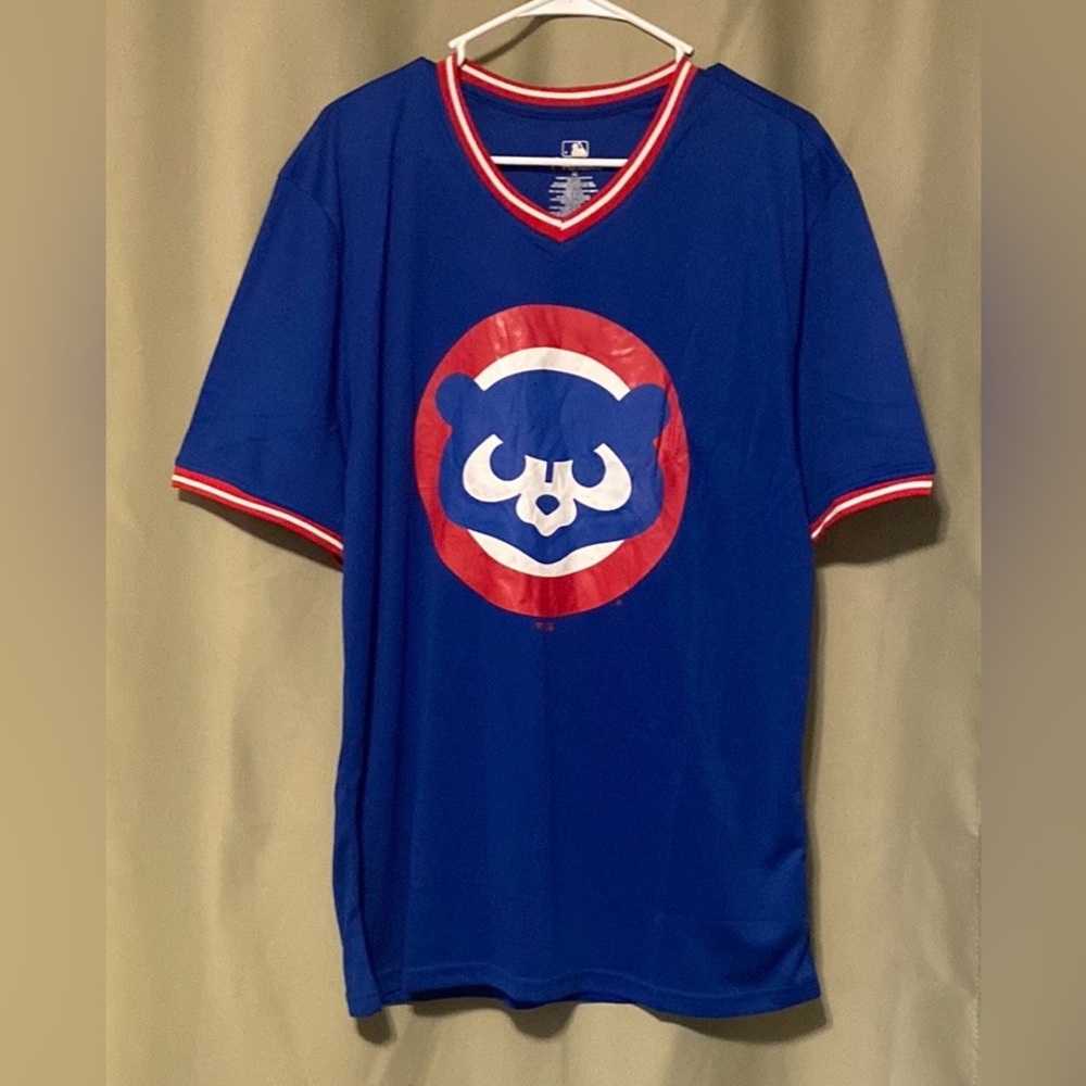 Chicago Cubs Fanatics Major league Baseball V-Neck Jersey Shirt Men’s XL